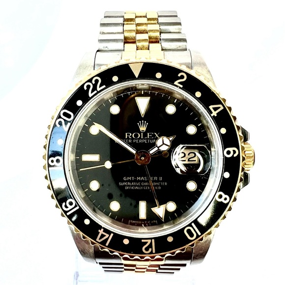 ROLEX DATE GMT-MASTER II Automatic 40mm Tone Watch Jubilee Bracelet